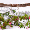 Lapis, Quartz and Flower Earrings - Kowhai and Sage