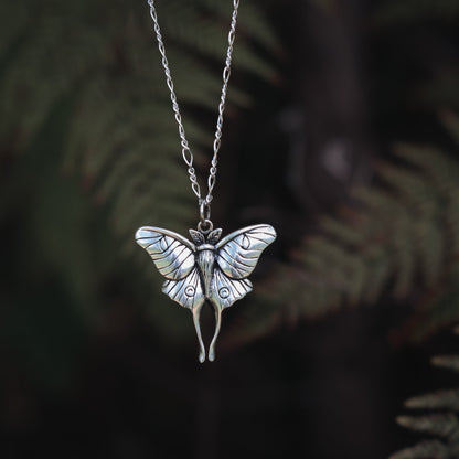 Luna Moth Necklace - Kowhai and Sage