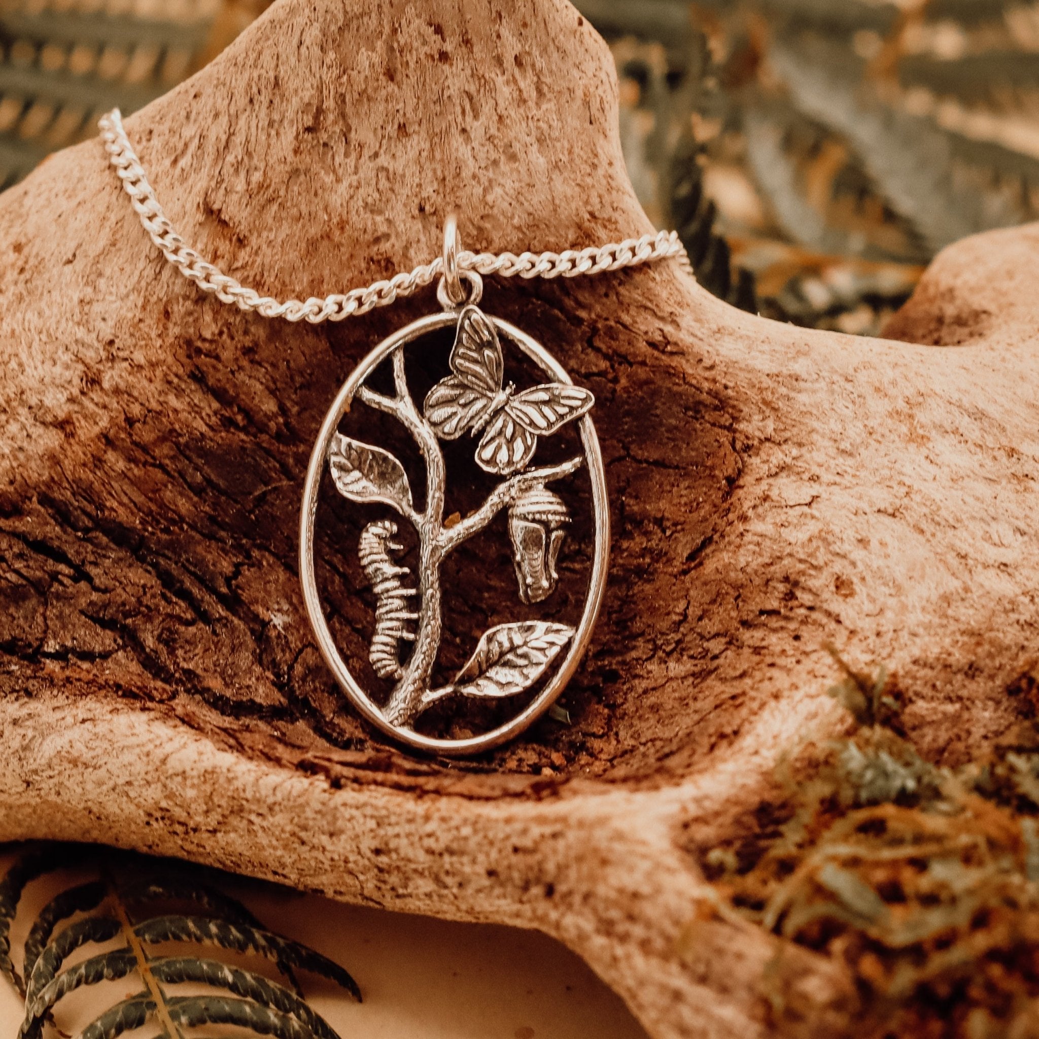 Metamorphosis Talisman Necklace - Kowhai and Sage
