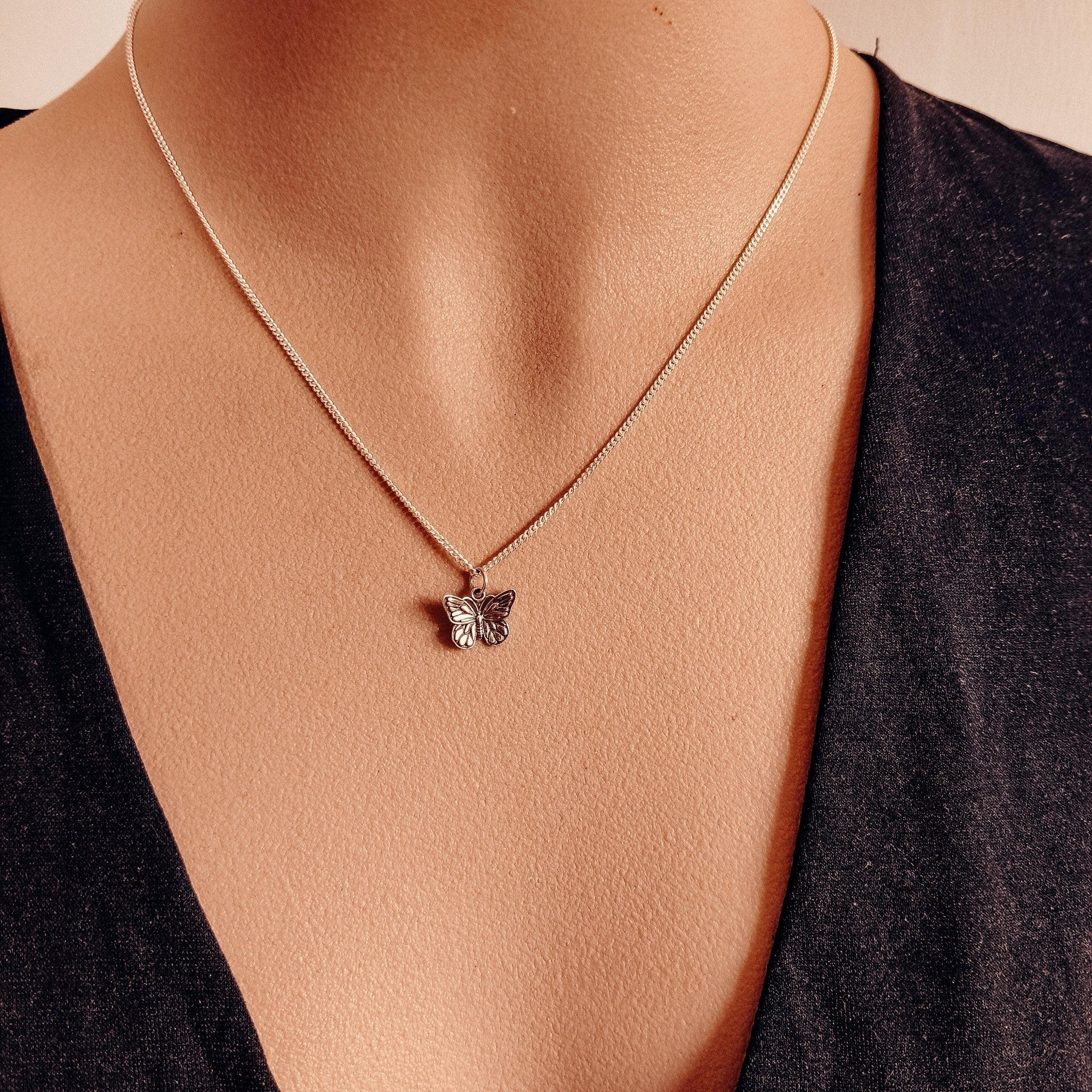 Monarch Butterfly Talisman Necklace - Kowhai and Sage