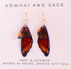 Monarch Butterfly Wing Earrings - Kowhai and Sage