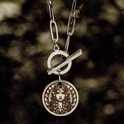 Moon Goddess Necklace - Kowhai and Sage
