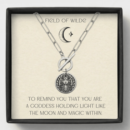 Moon Goddess Necklace - Kowhai and Sage