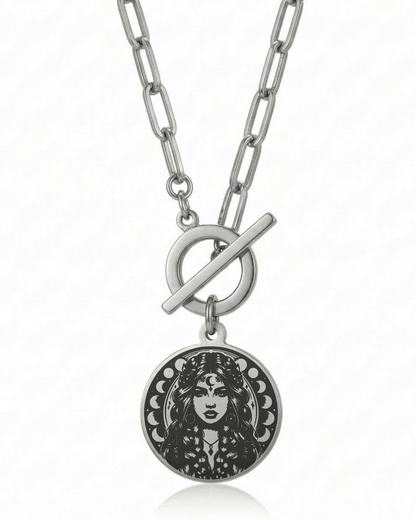 Moon Goddess Necklace - Kowhai and Sage