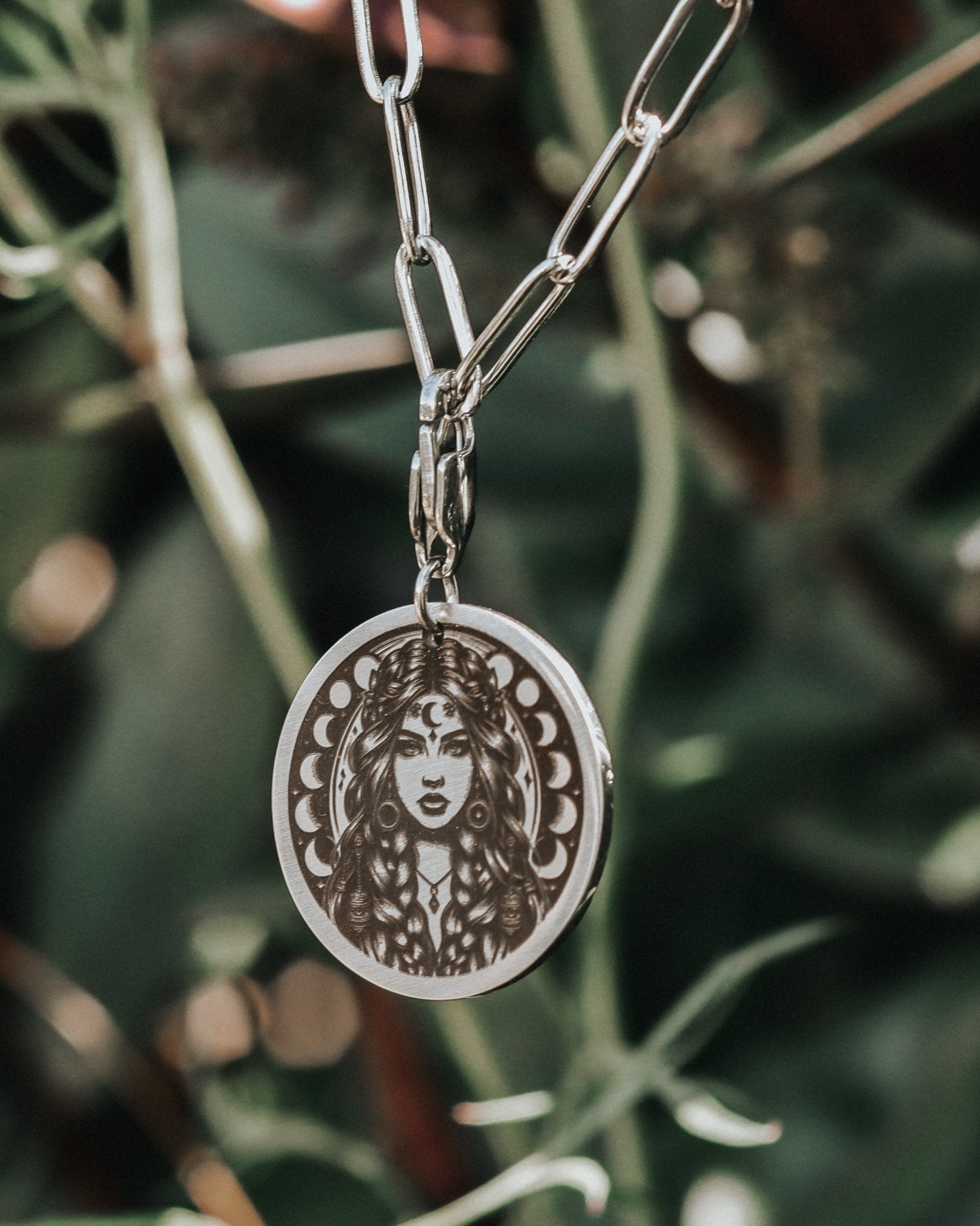 Moon Goddess Necklace - Kowhai and Sage