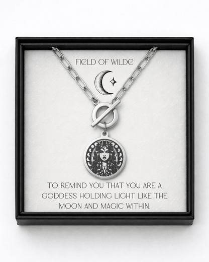 Moon Goddess Necklace - Kowhai and Sage