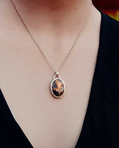 Moss Agate Necklace - Kowhai and Sage