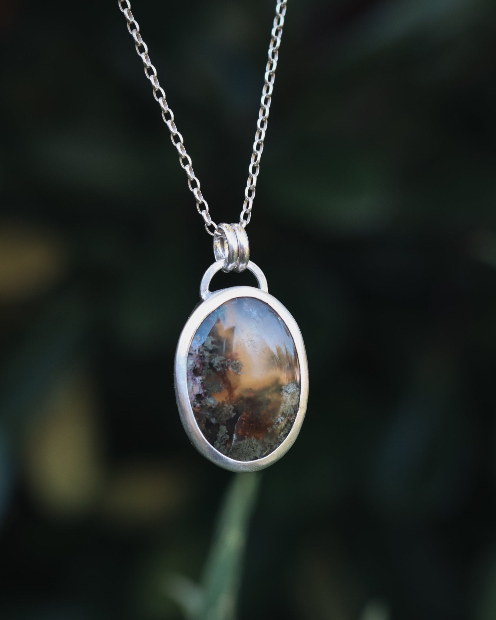 Moss Agate Necklace - Kowhai and Sage