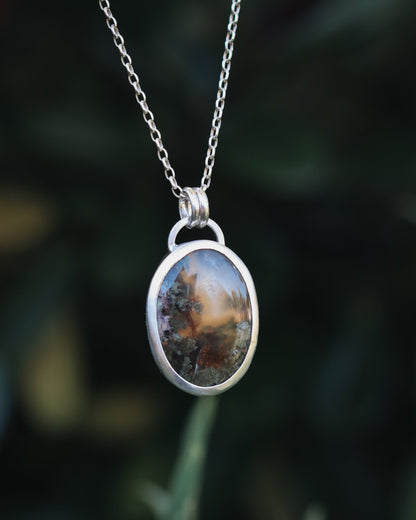 Moss Agate Necklace - Kowhai and Sage