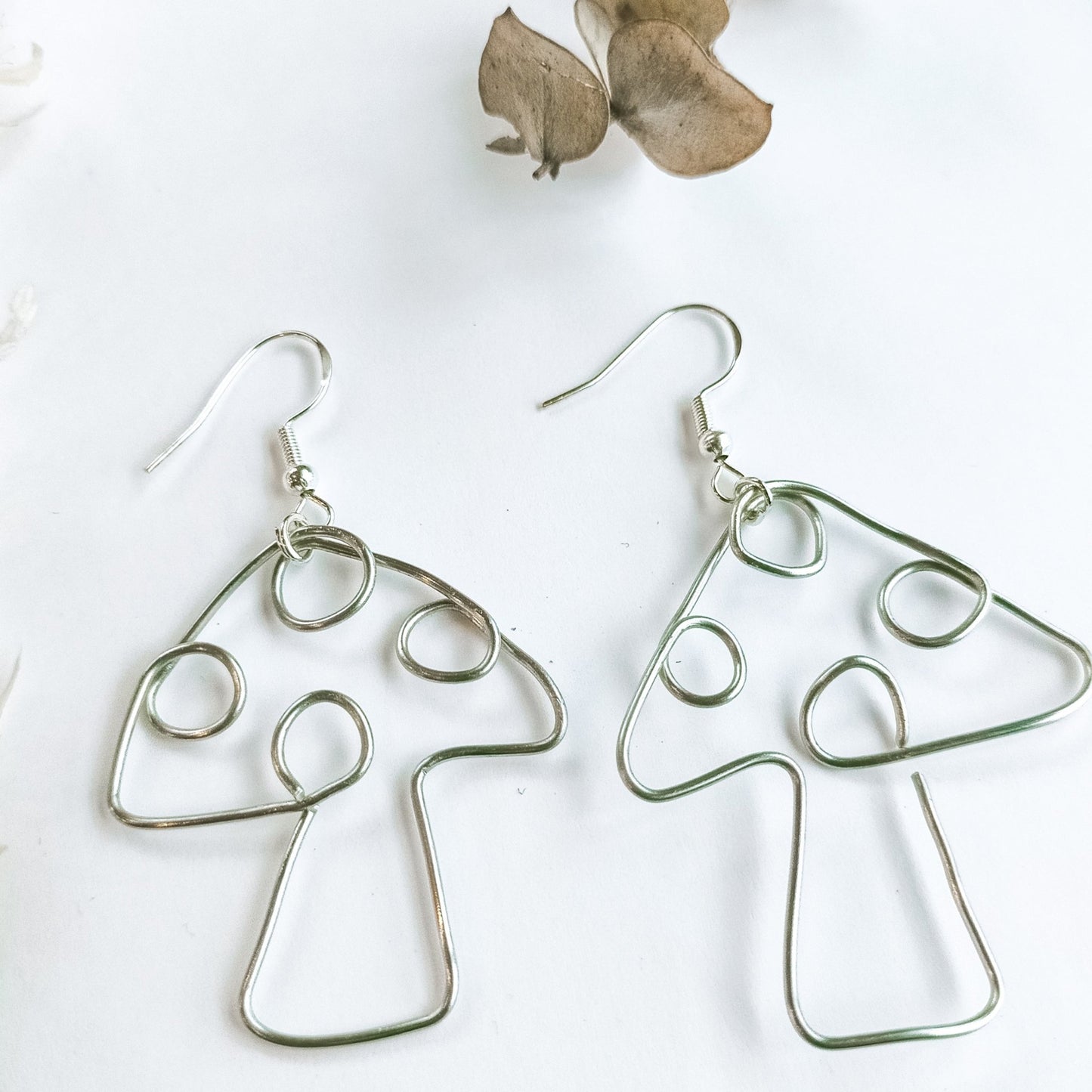 Mushroom Earrings - Kowhai and Sage