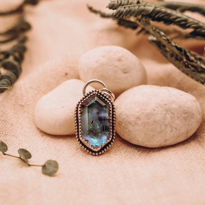 Ocean Gem Paua Necklace 1 - Kowhai and Sage