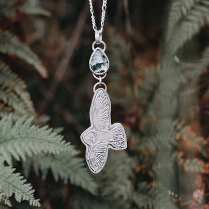 Owl Moss Agate Necklace - Kowhai and Sage