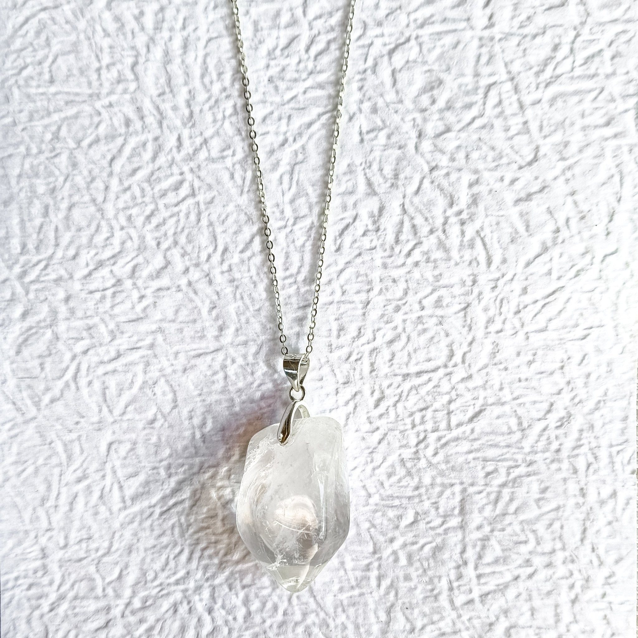 Polished Quartz Necklace - Kowhai and Sage