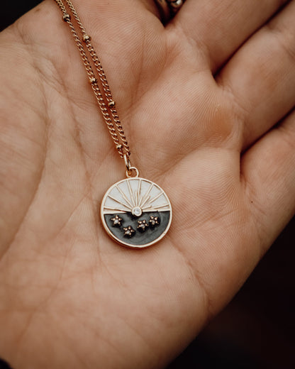 Rising Light Necklace - Kowhai and Sage