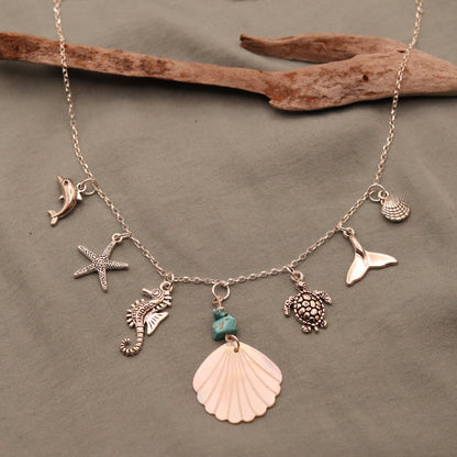 Sea Is Magic Charm Necklace - Kowhai and Sage
