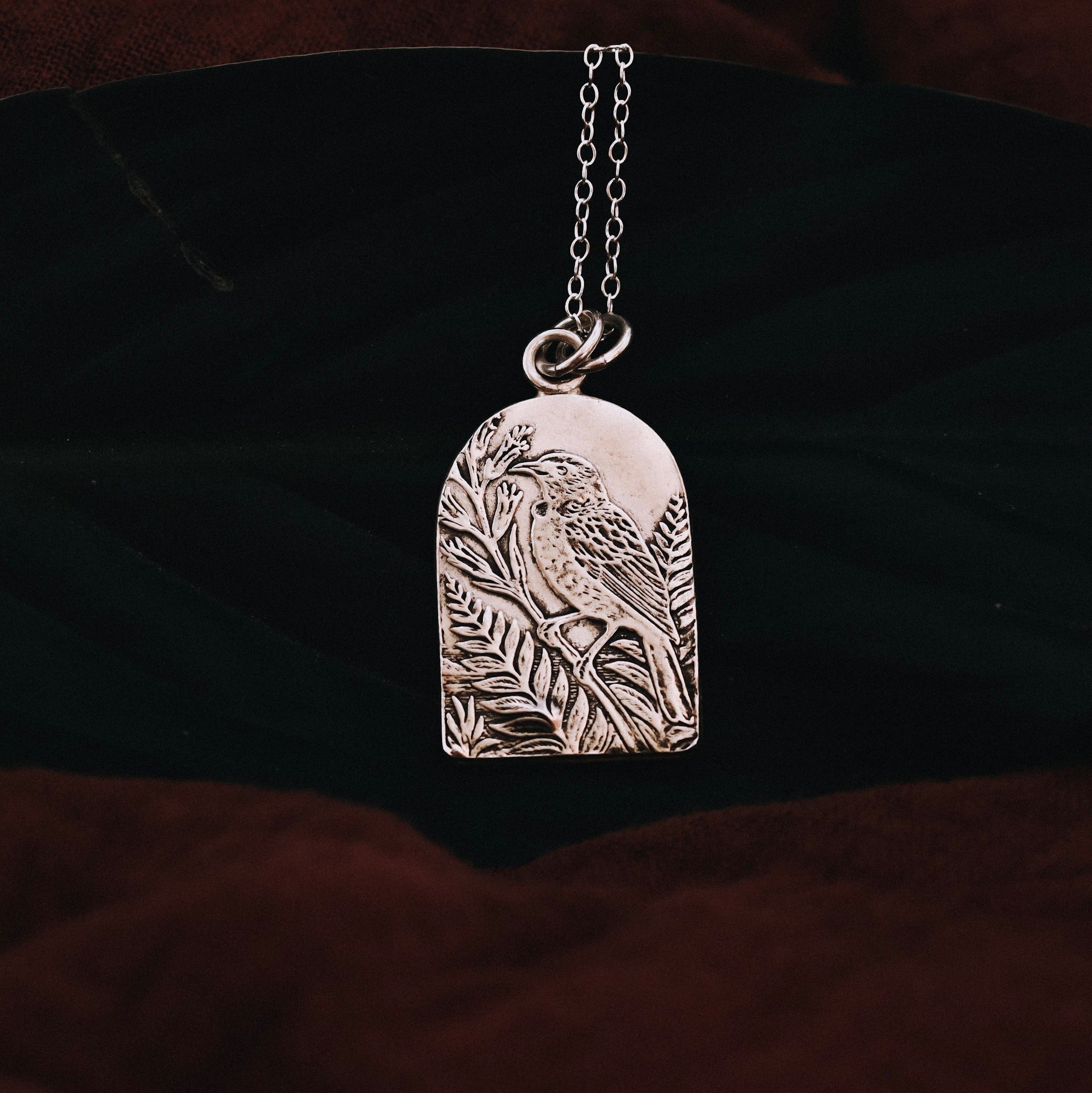 Silver Arch Pendants – Ruru, Tui, Kotare, Pīwakawaka & Orca - Kowhai and Sage