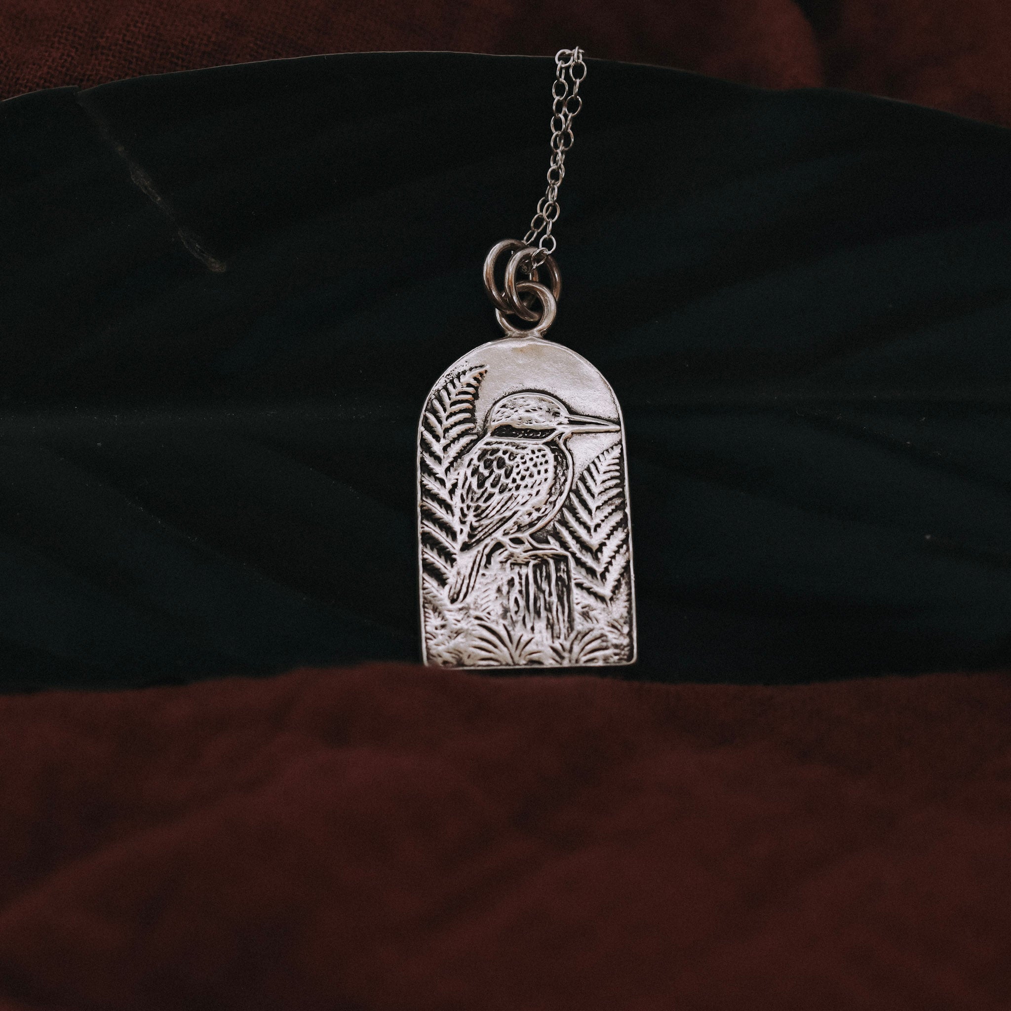 Silver Arch Pendants – Ruru, Tui, Kotare, Pīwakawaka & Orca - Kowhai and Sage