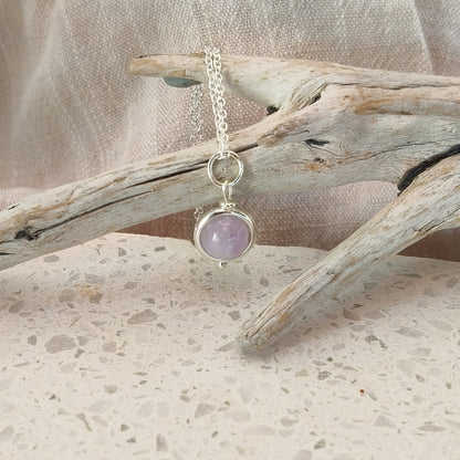 Silver Crystal Spinning Bead Fidget Necklace - Kowhai and Sage