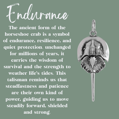 Silver Horseshoe Crab Talisman Necklace - Kowhai and Sage