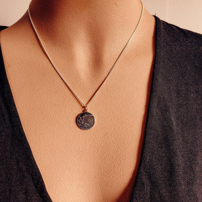 Silver Manta Ray Talisman Necklace - Kowhai and Sage