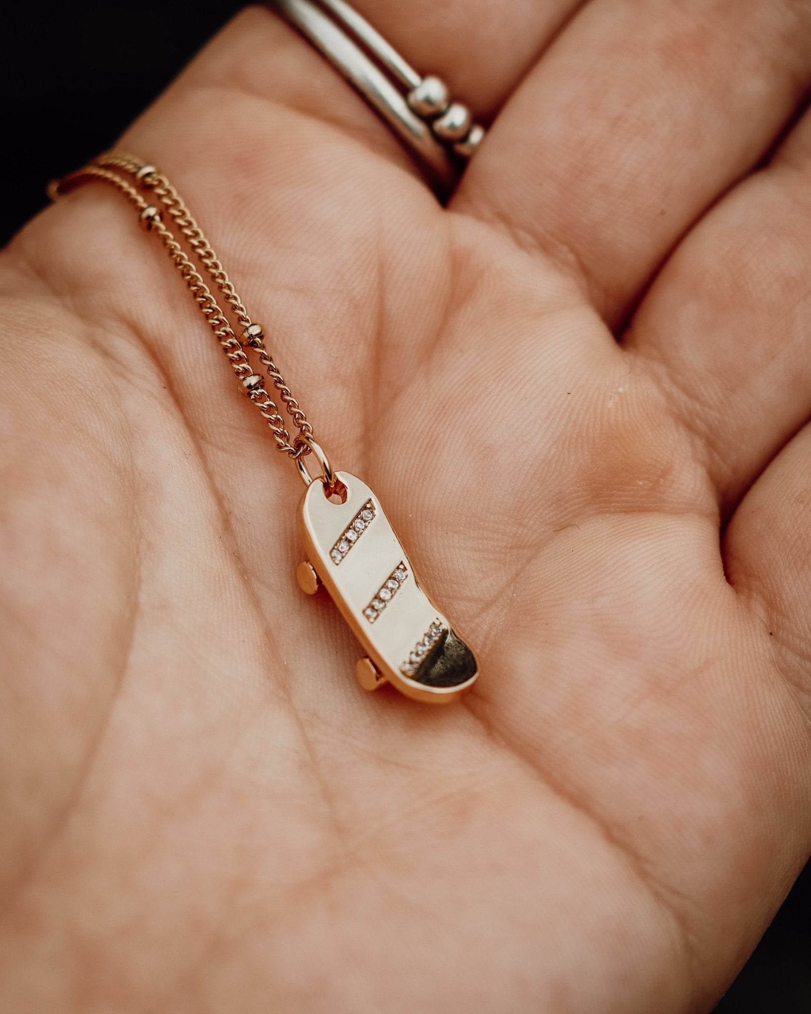 Skateboard Necklace - Kowhai and Sage