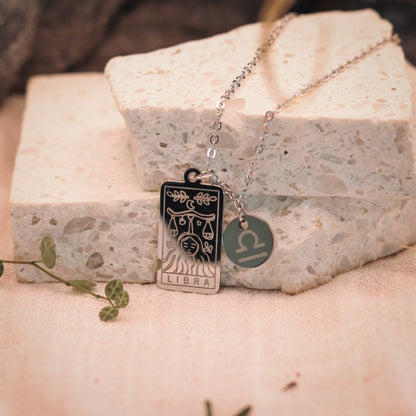 Star Sign Necklace - Kowhai and Sage