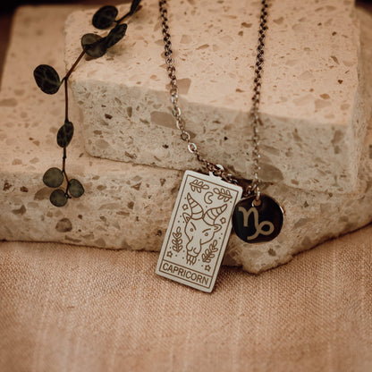 Star Sign Necklace - Kowhai and Sage