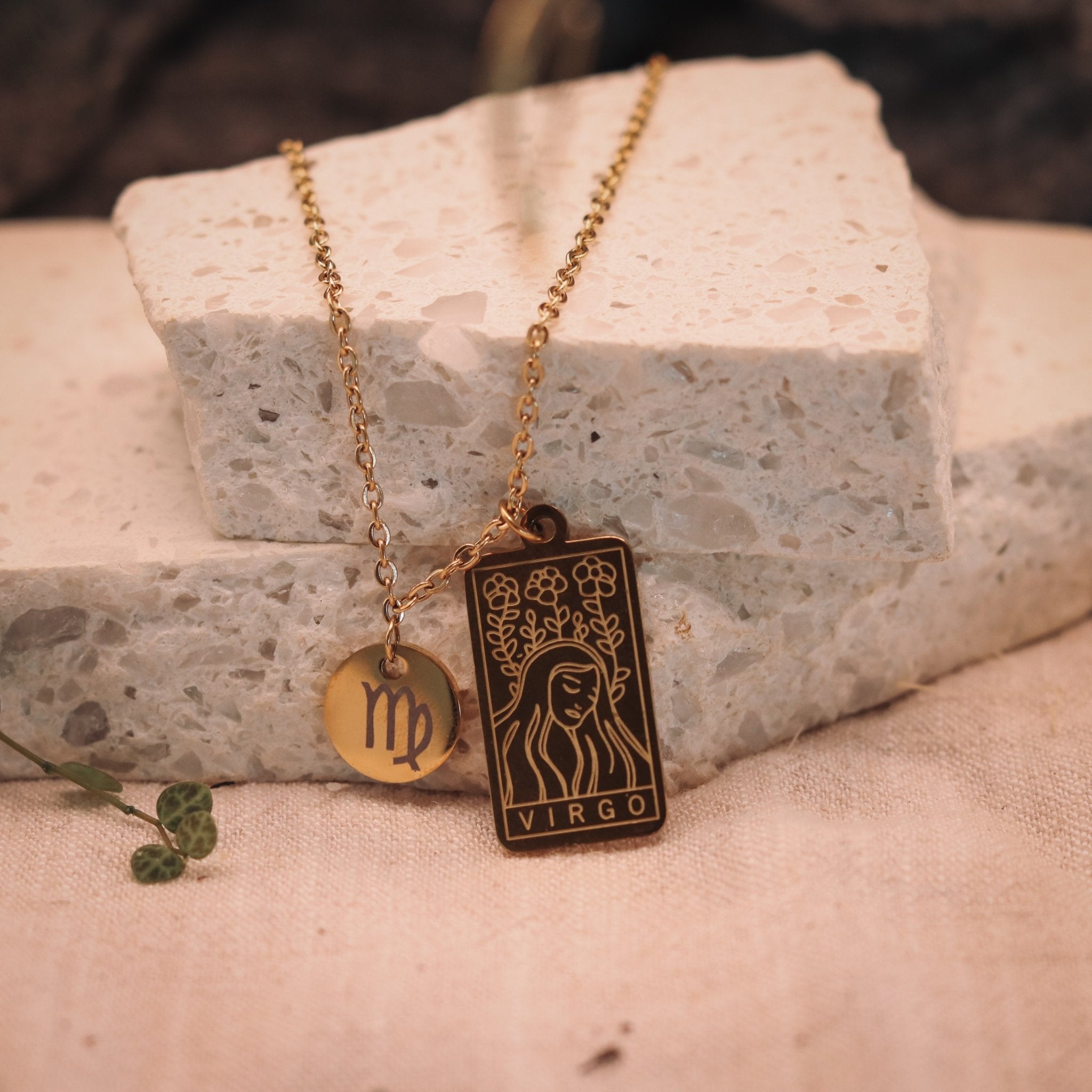 Star Sign Necklace - Kowhai and Sage