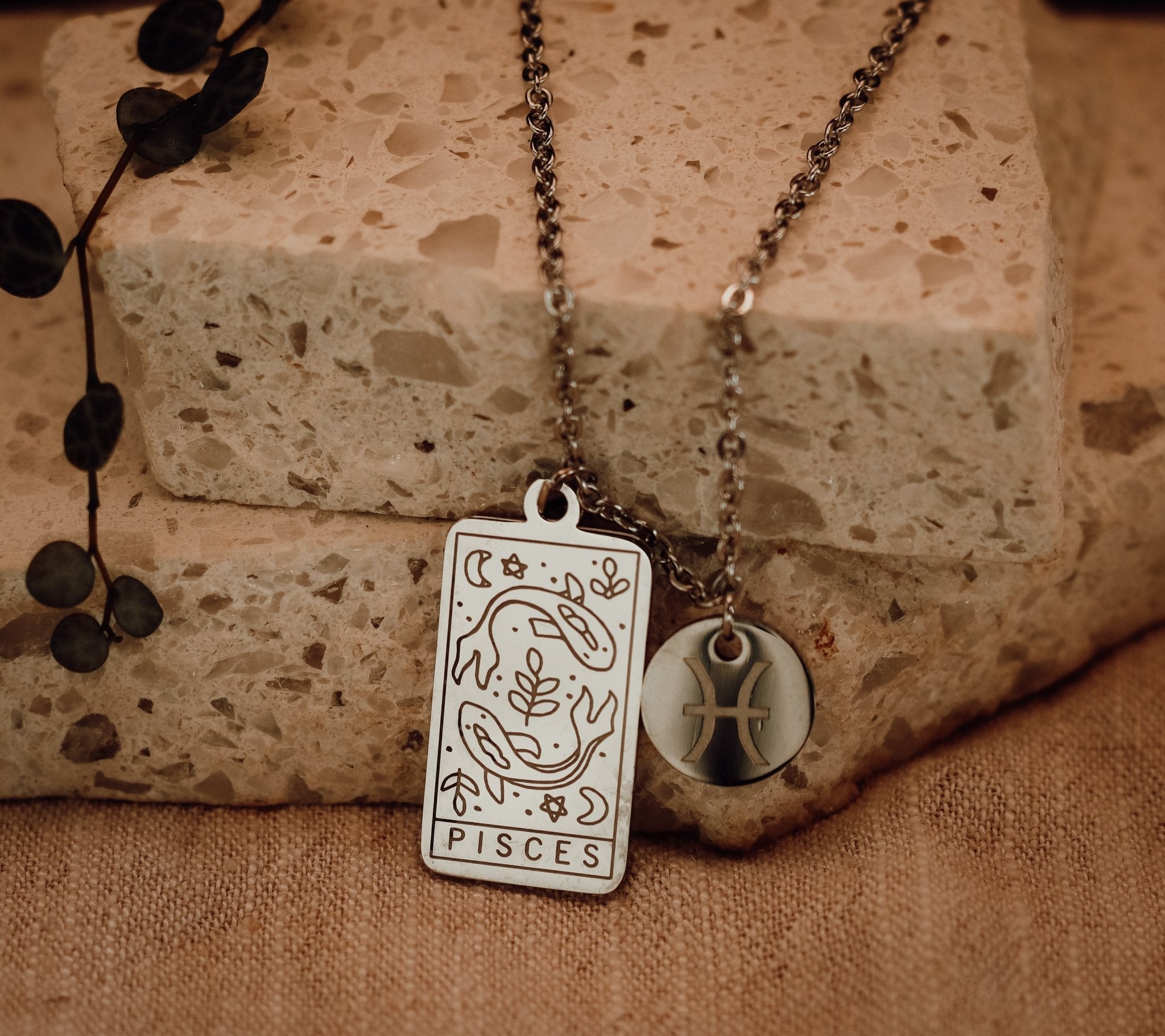 Star Sign Necklace - Kowhai and Sage