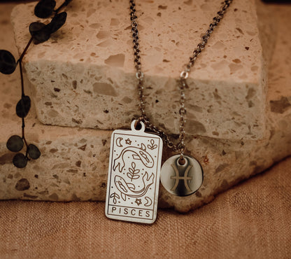 Star Sign Necklace - Kowhai and Sage