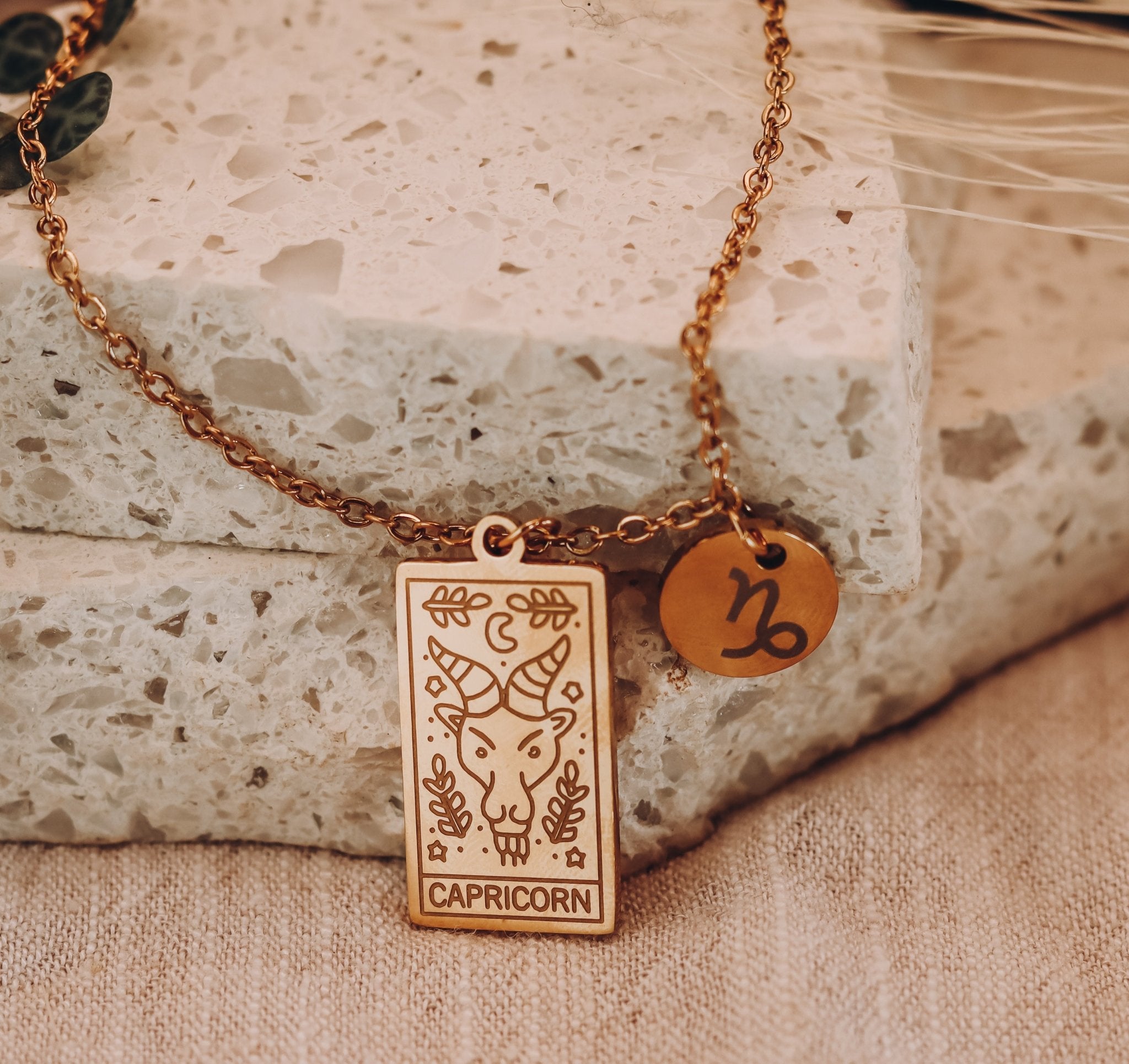Star Sign Necklace - Kowhai and Sage