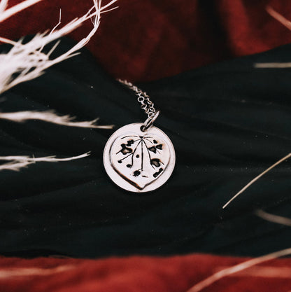 Sterling Silver Circle Pendants | Handmade Animal & Nature Necklaces - Kowhai and Sage