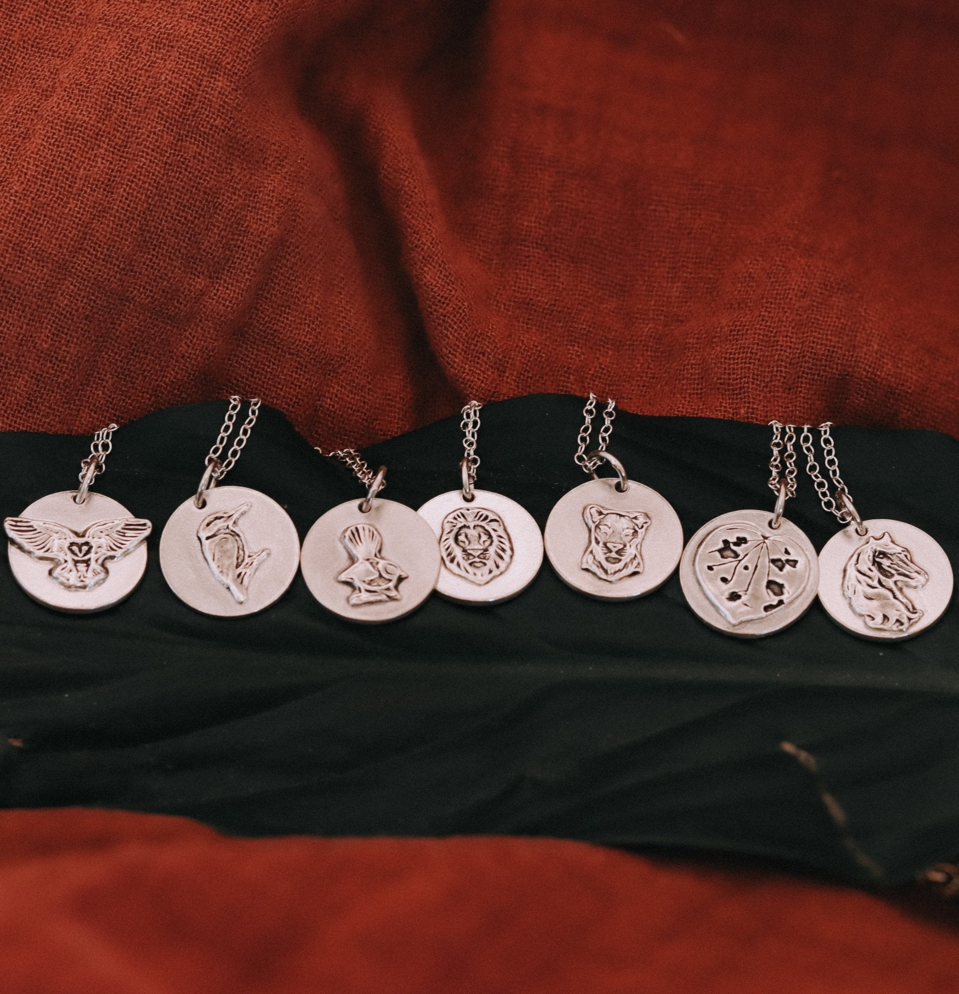 Sterling Silver Circle Pendants | Handmade Animal & Nature Necklaces - Kowhai and Sage