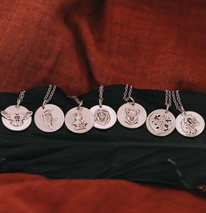 Sterling Silver Circle Pendants | Handmade Animal & Nature Necklaces - Kowhai and Sage