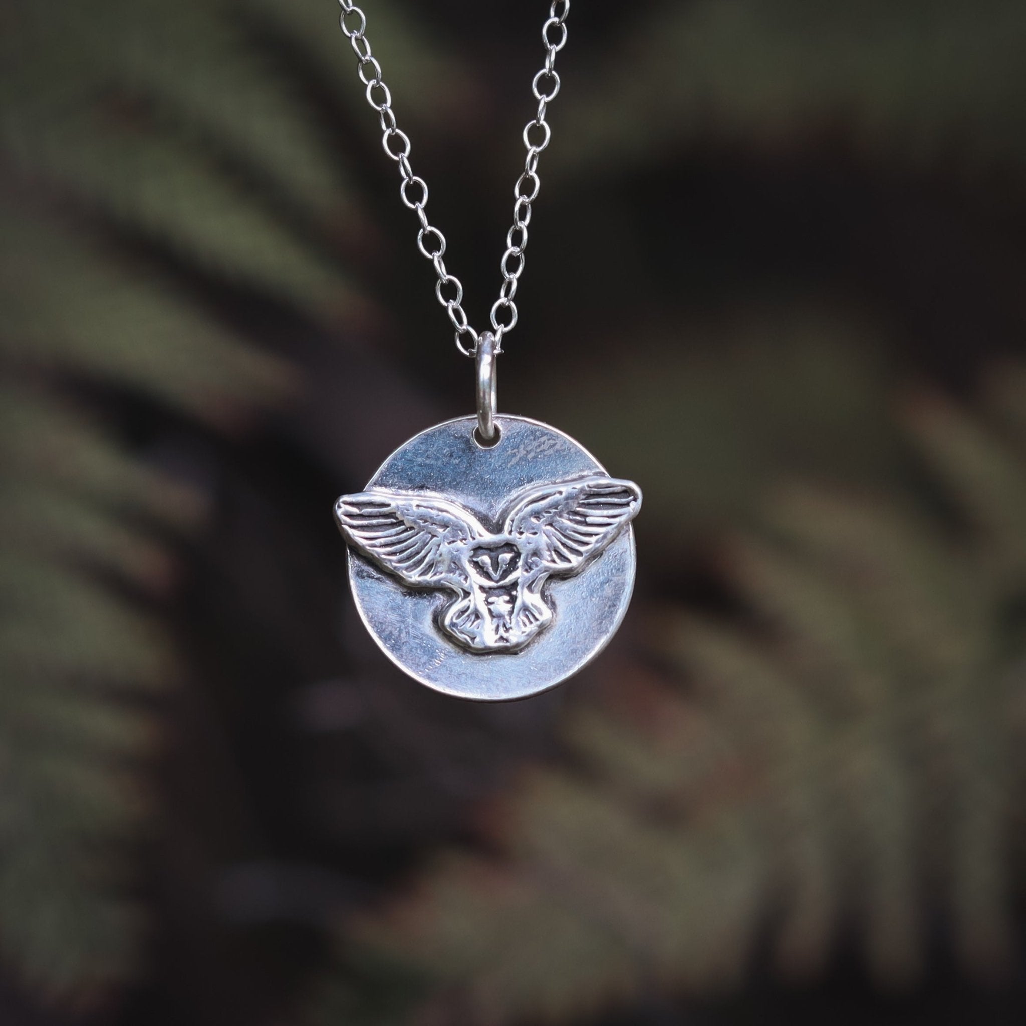 Sterling Silver Owl Necklace - Kowhai and Sage