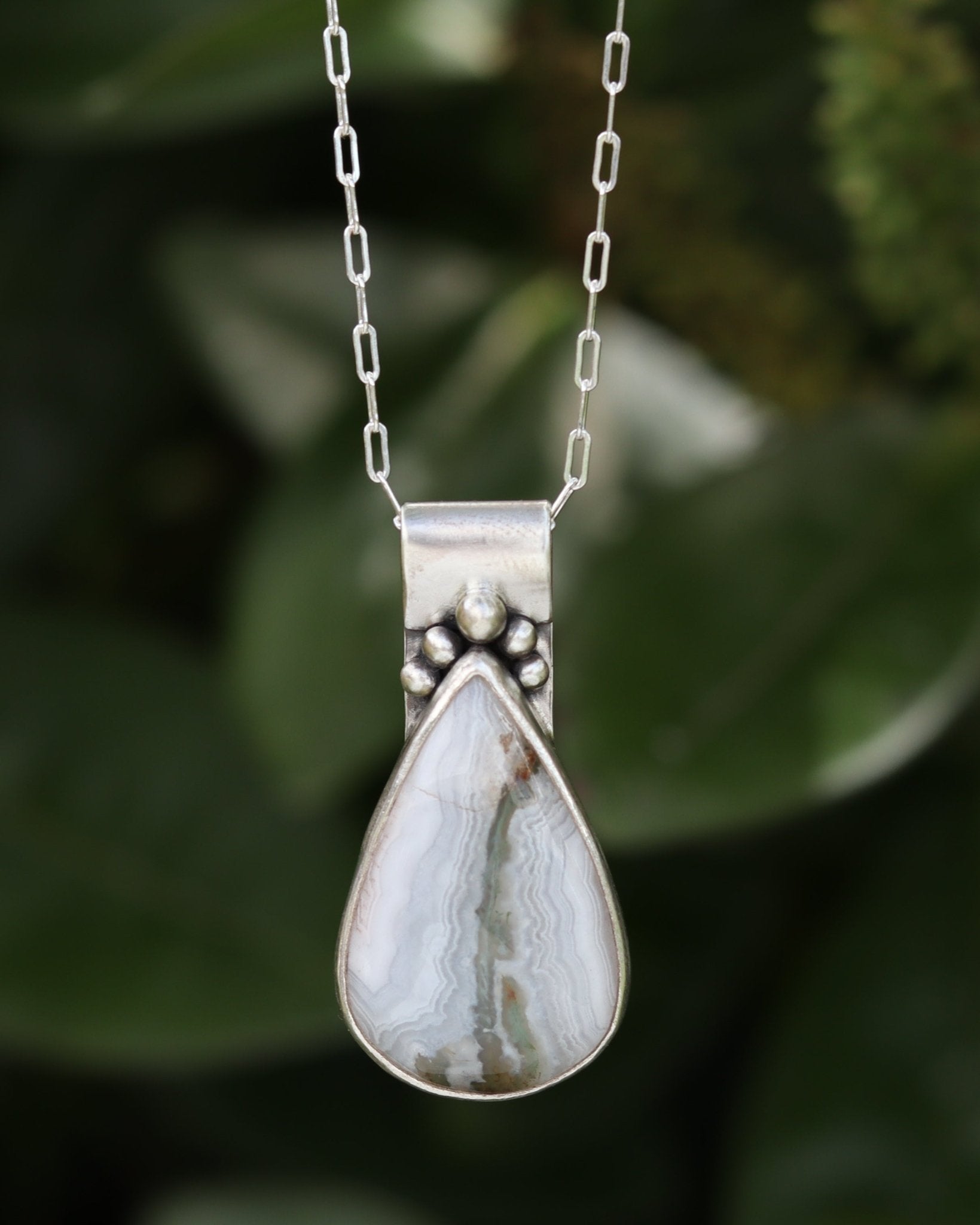 Stop looking back Moss Agate Necklace - Kowhai and Sage