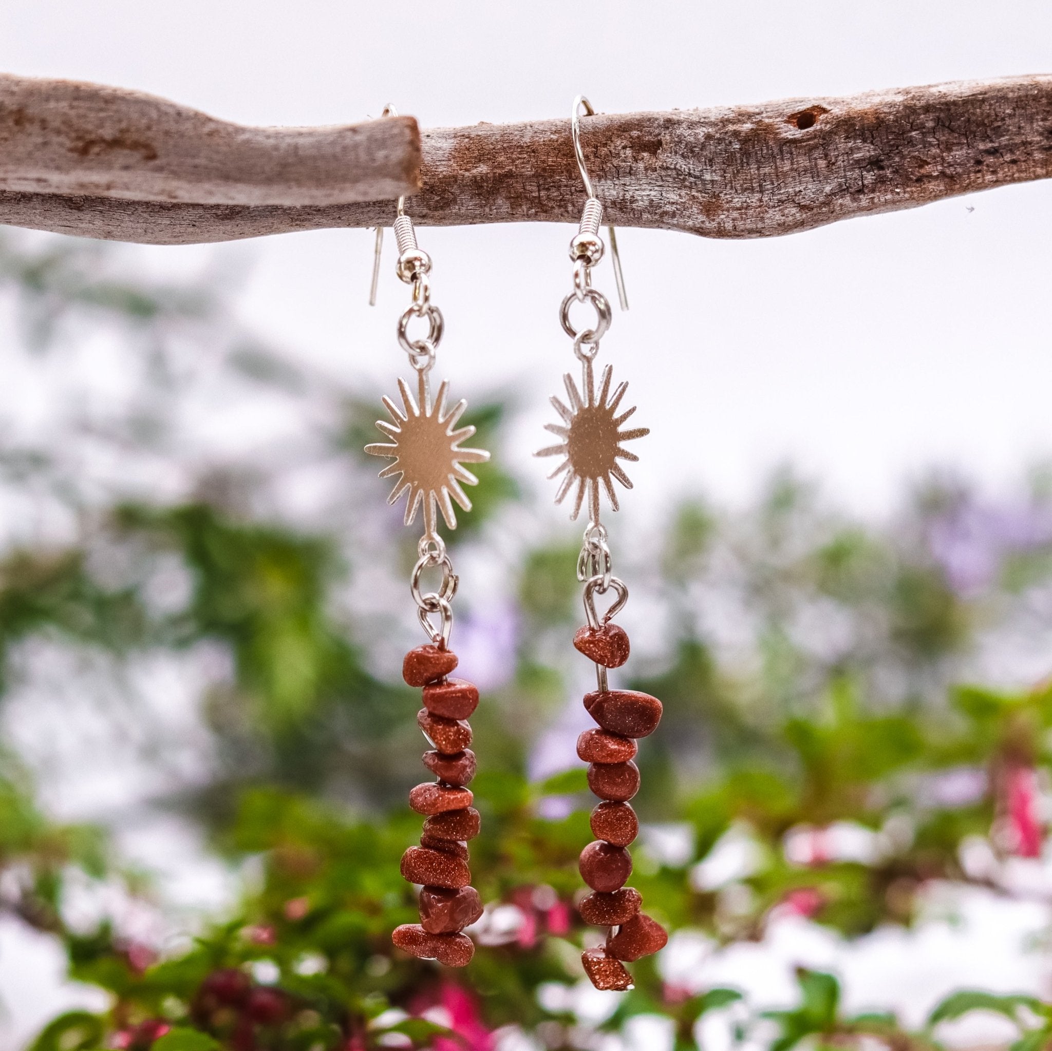Sunstone Sun Earrings - Kowhai and Sage