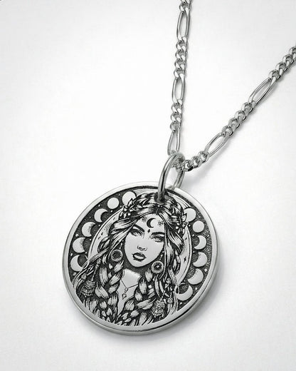 The Moon Goddess Necklace - Kowhai and Sage