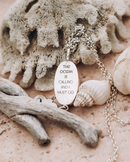 "The ocean is calling and i must go" Green Amethyst Seahorse Necklace - Kowhai and Sage