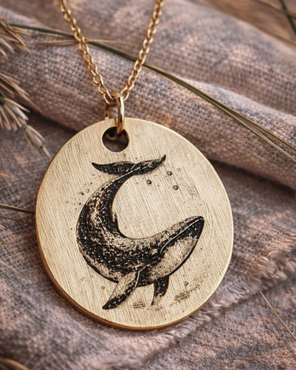 The Ocean Keeper Whale Necklace - Kowhai and Sage