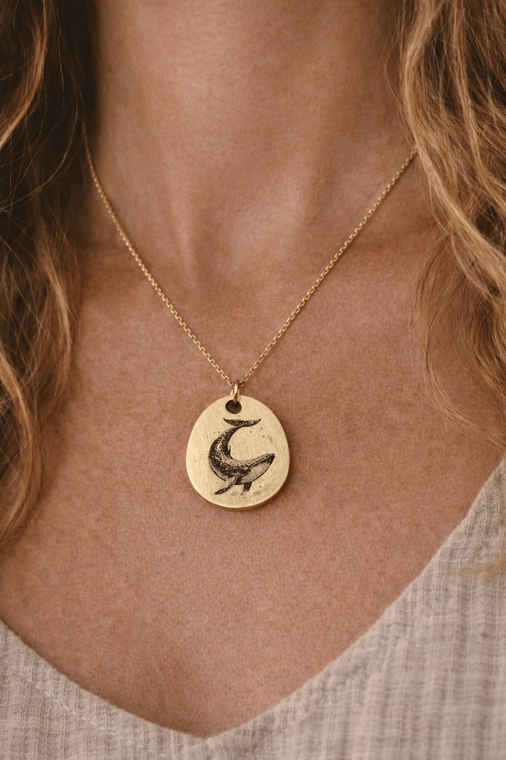The Ocean Keeper Whale Necklace - Kowhai and Sage