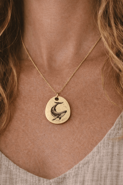 The Ocean Keeper Whale Necklace - Kowhai and Sage