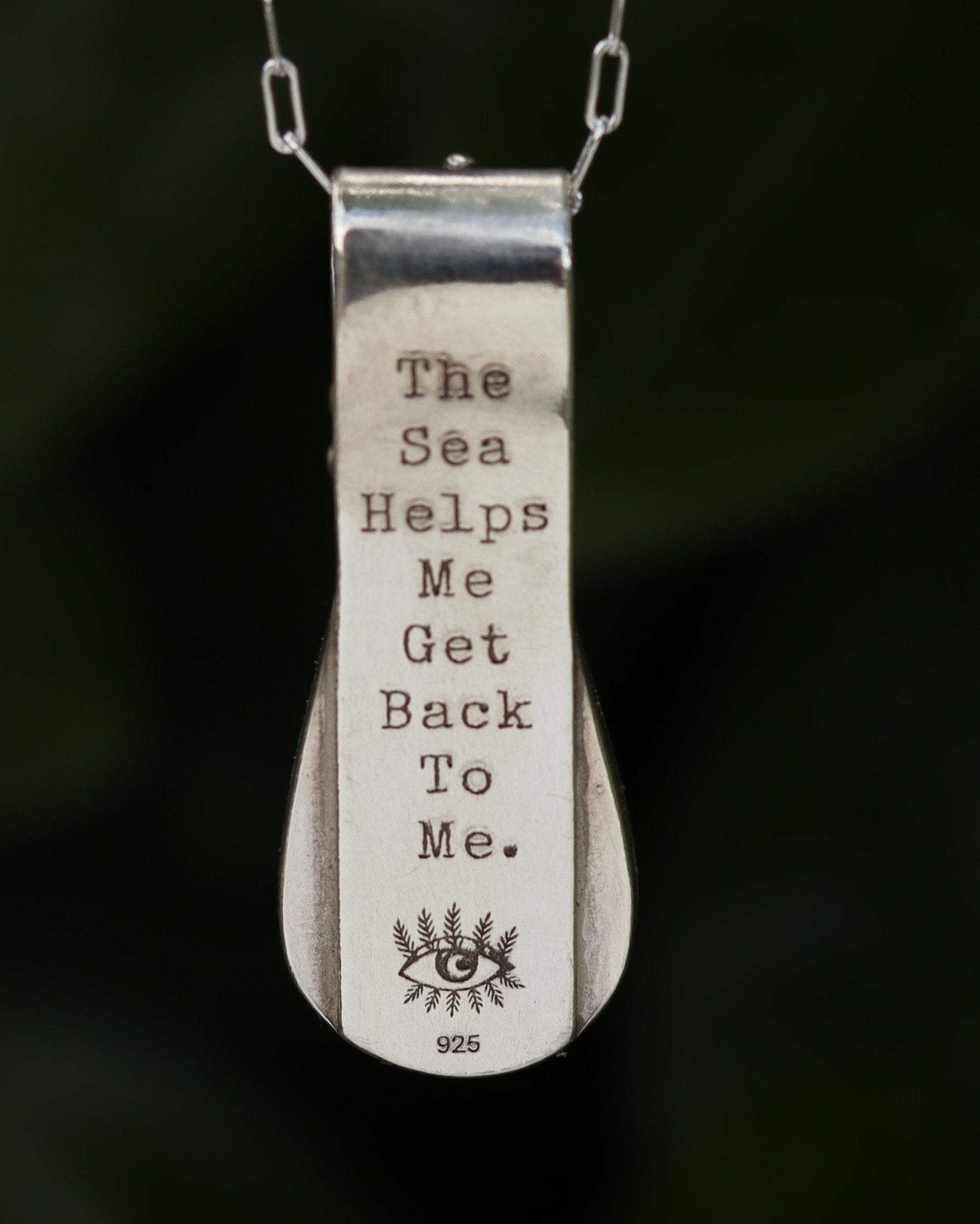 "The sea helps me get back to me" Larimar Necklace - Kowhai and Sage