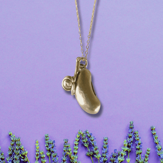 Traversing Snail Magic Bean Necklace - Kowhai and Sage