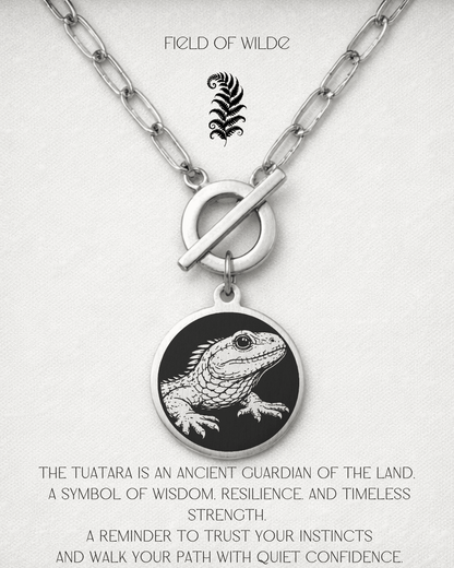 Tuatara Necklace - Kowhai and Sage