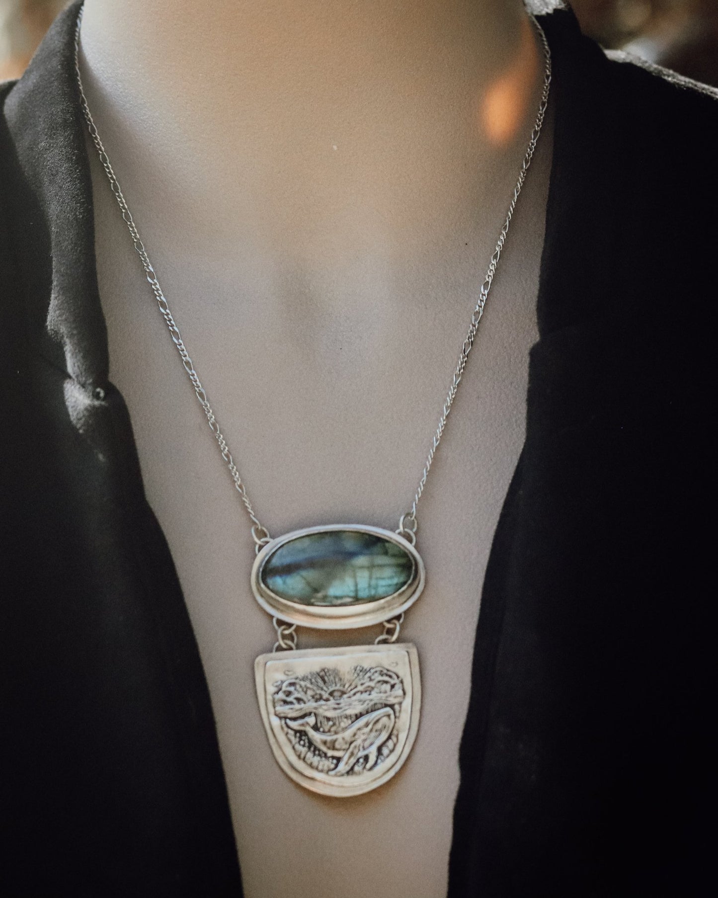 Whale Labradorite Necklace - Kowhai and Sage