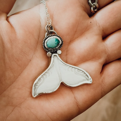 Whale Tail Turquoise Necklace - Kowhai and Sage