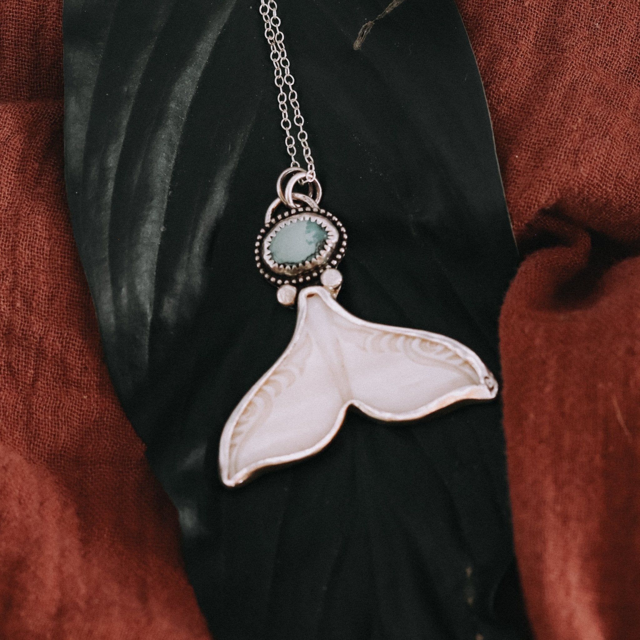 Whale Tail Turquoise Necklace - Kowhai and Sage