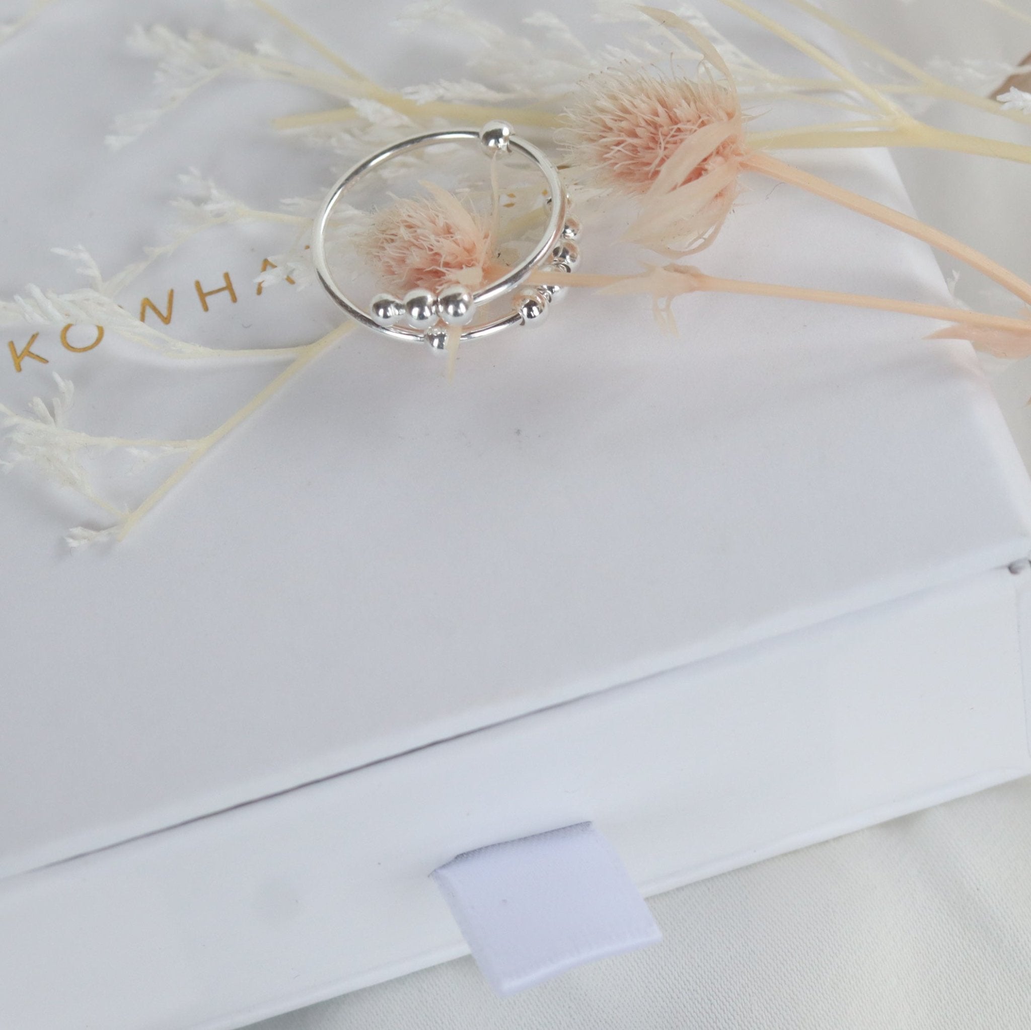 Adjustable Sterling Silver Fidget Ring - Kowhai and Sage