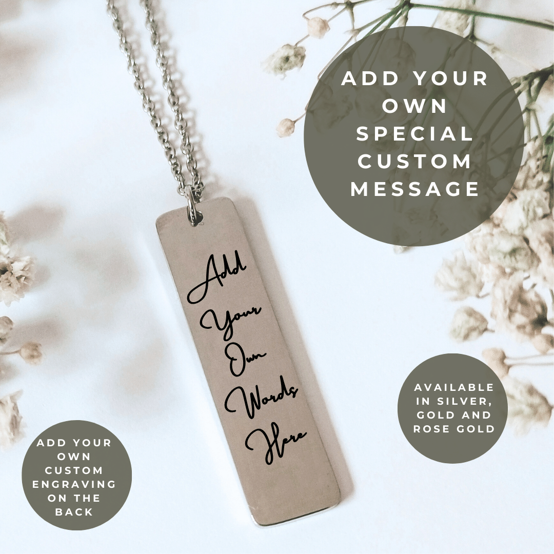 Custom Quote Necklace - Kowhai and Sage